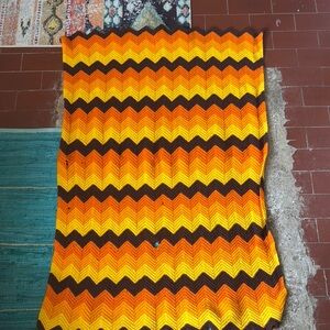 Vibrant Chevron Knit Blanket
